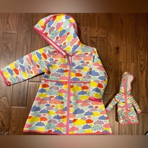 American Girl Wellie Wishers Rain Jacket (size 4) and matching doll jacket